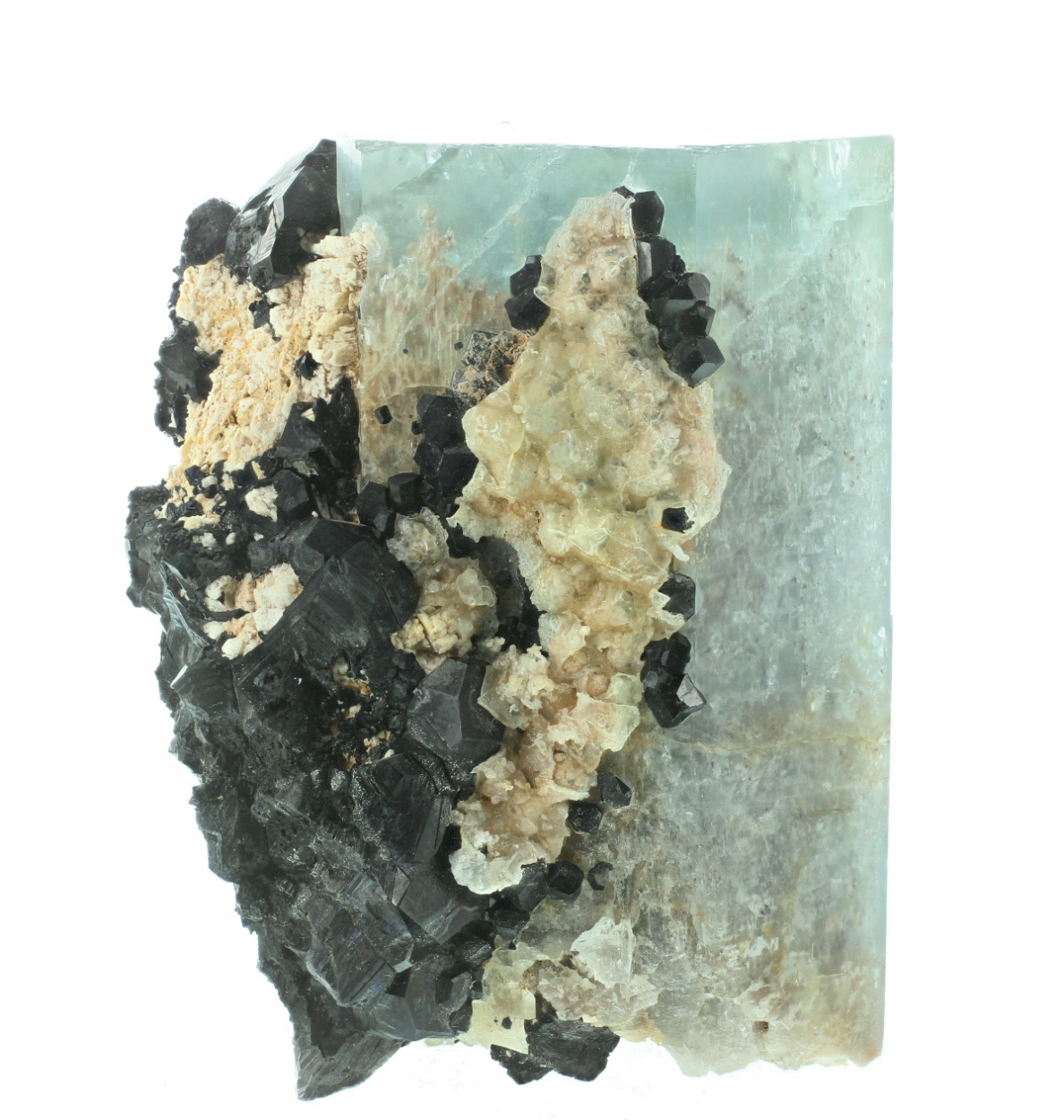 Aquamarine With Schorl & Hyalite