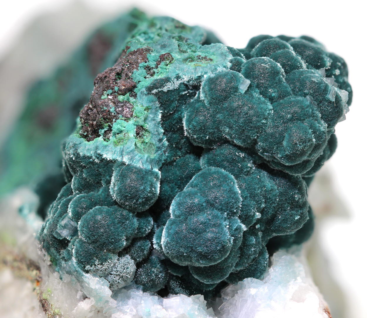 Rosasite & Calcite On Dolomite