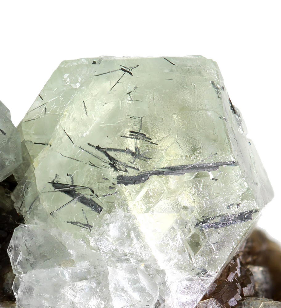 Fluorite With Cosalite Inclusions On Muscovite