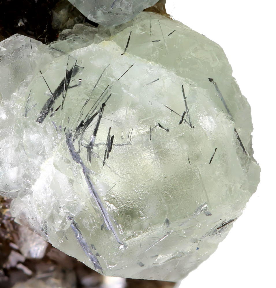 Fluorite With Cosalite Inclusions On Muscovite