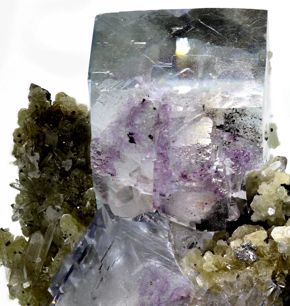 Fluorite With Stannite Chalcopyrite & Quartz