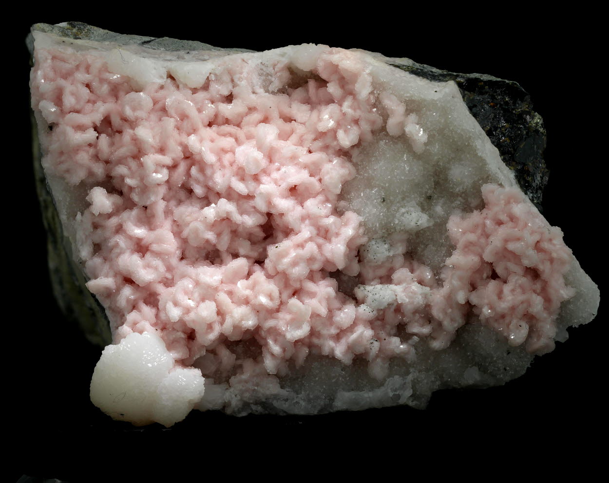 Rhodochrosite & Calcite With Quartz