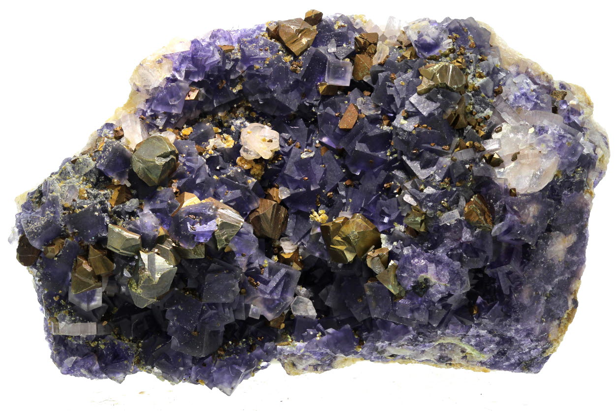 Fluorapatite Chalcopyrite & Gilbertite On Fluorite