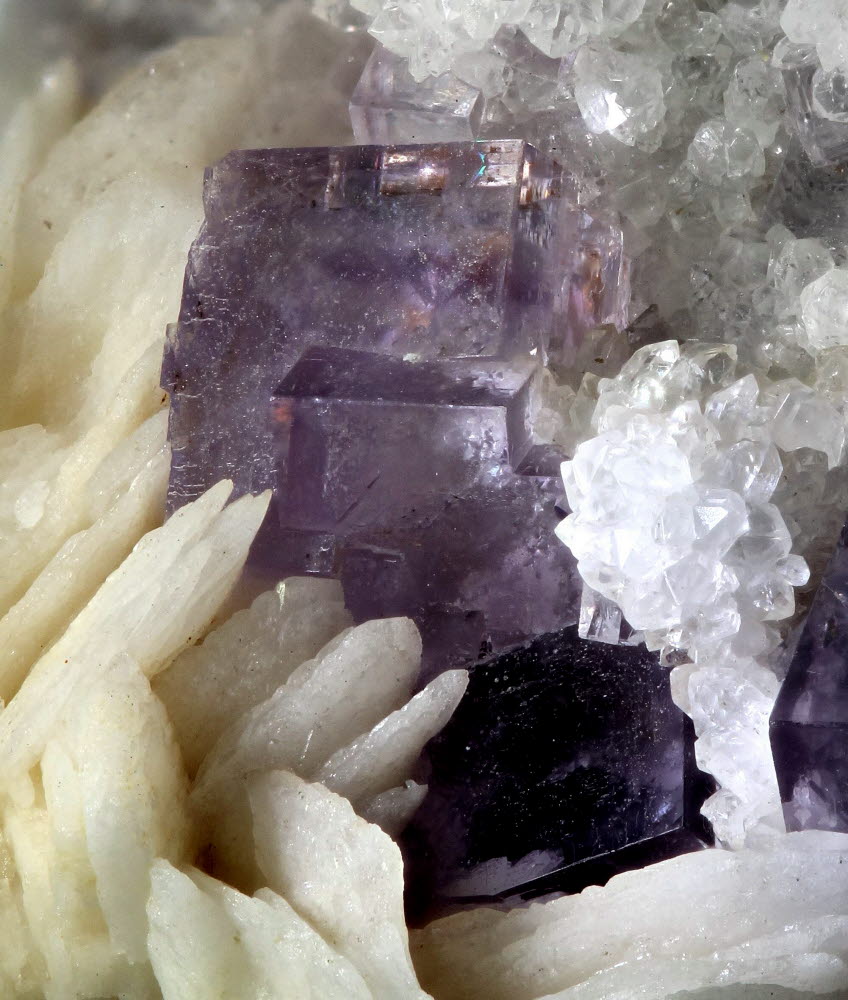 Fluorite On Quartz With Baryte