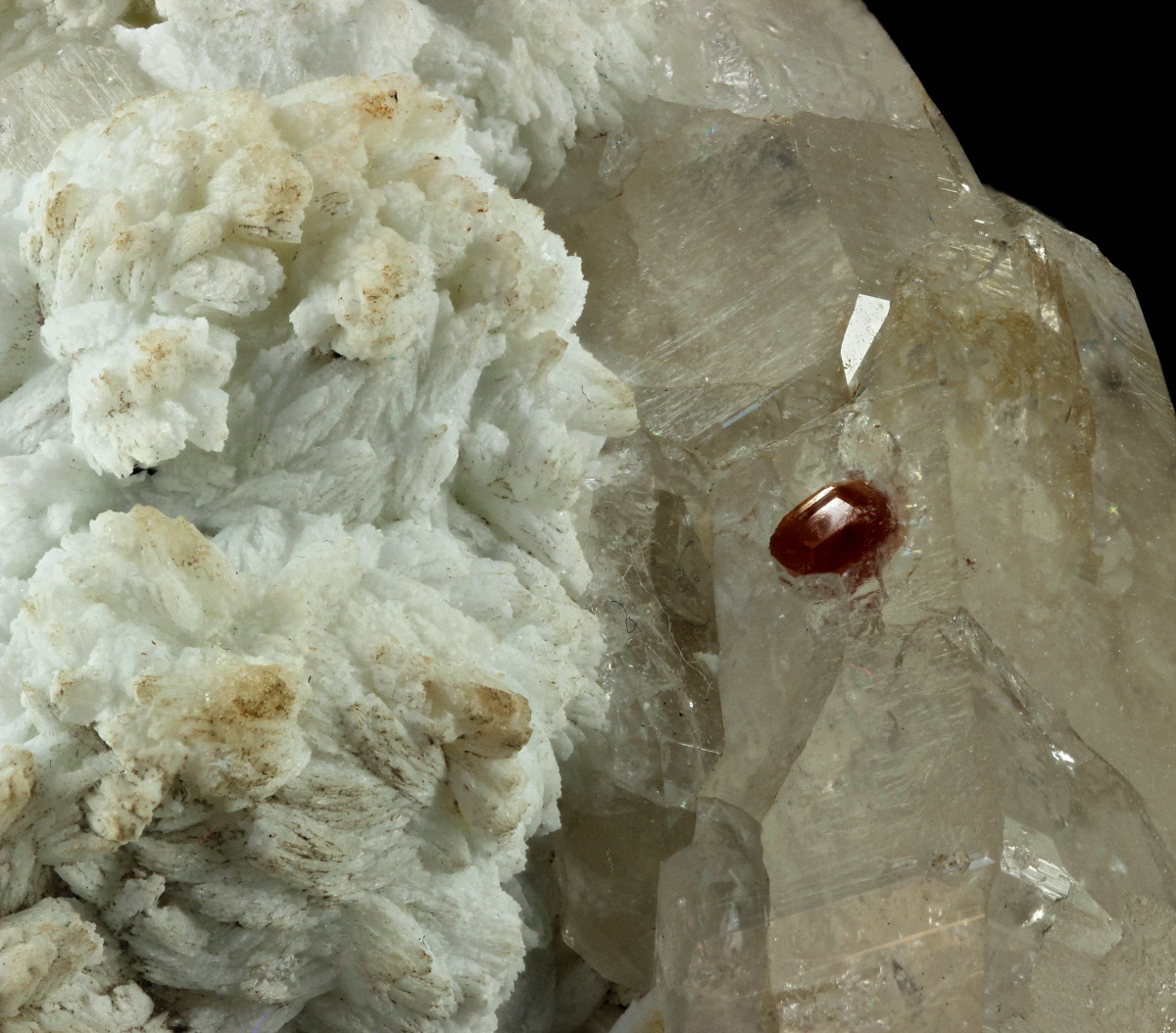 Spessartine With Quartz & Cleavelandite