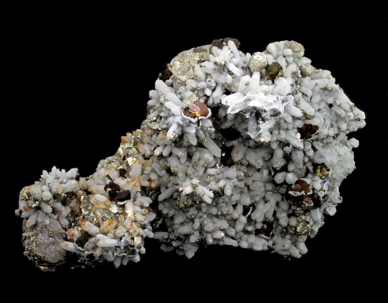 Pyrite & Chalcopyrite On Quartz