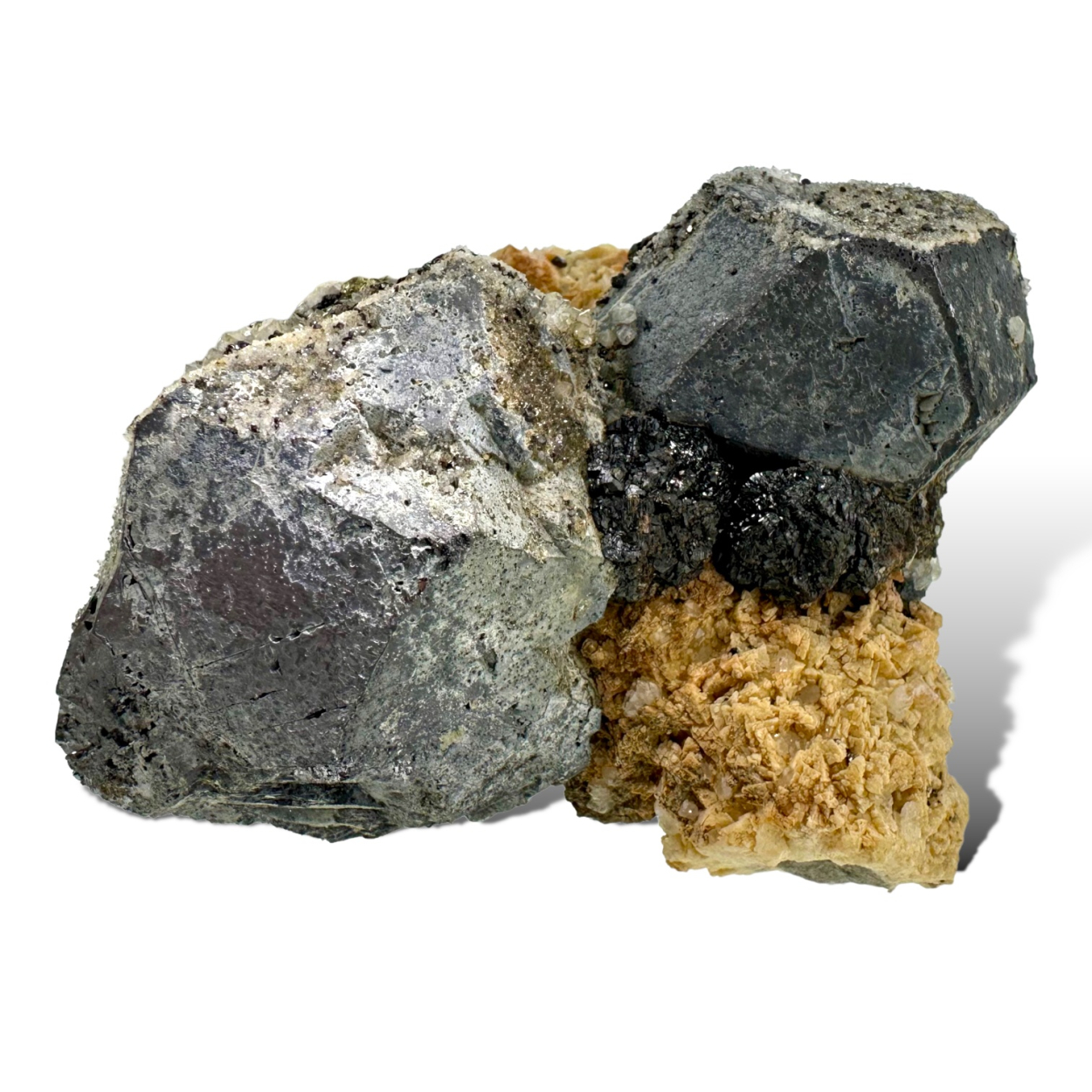 Galena Sphalerite Quartz & Pyrite On Ankerite