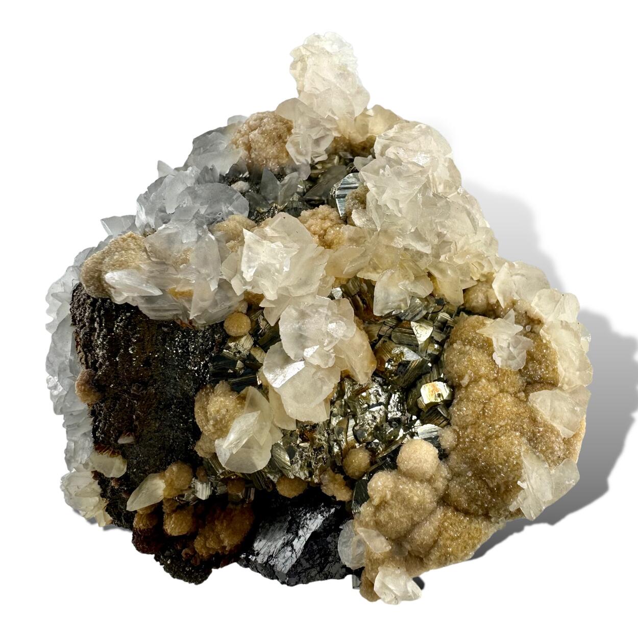 Calcite & Siderite On Pyrite Psm Pyrrhotite