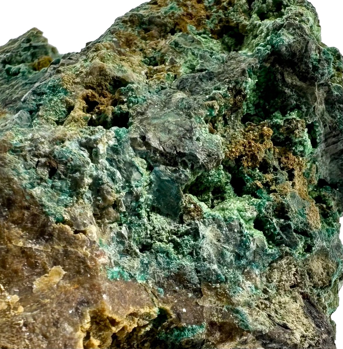 Chrysocolla With Metazeunerite & Malachite