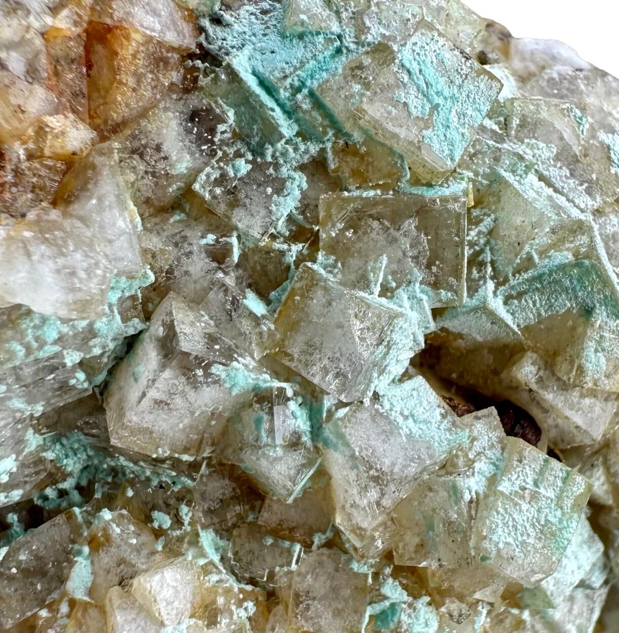 Fluorite With Aurichalcite