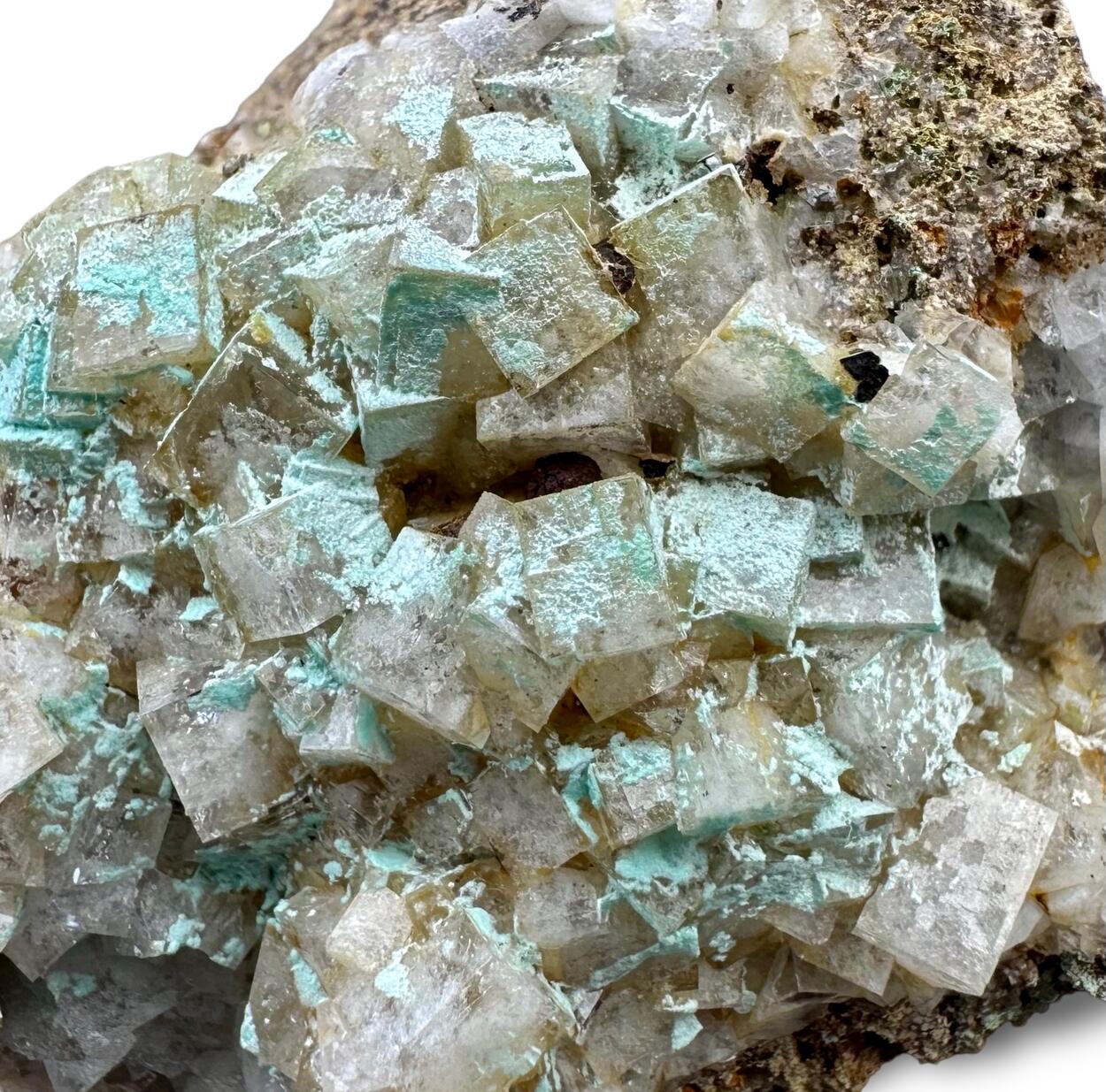 Fluorite With Aurichalcite