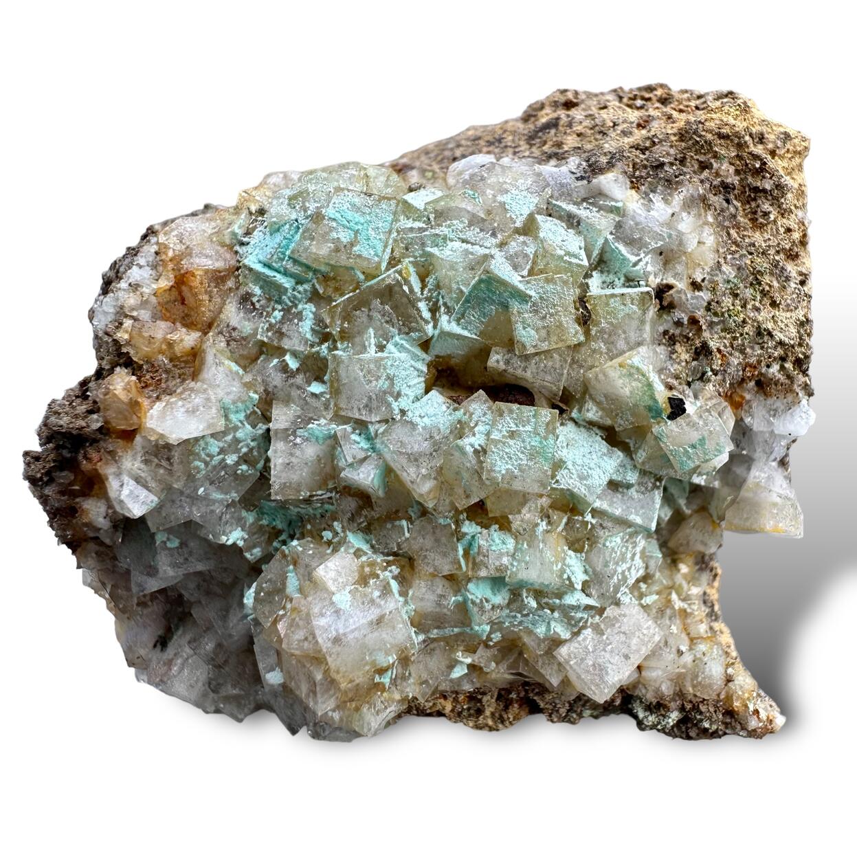 Fluorite With Aurichalcite