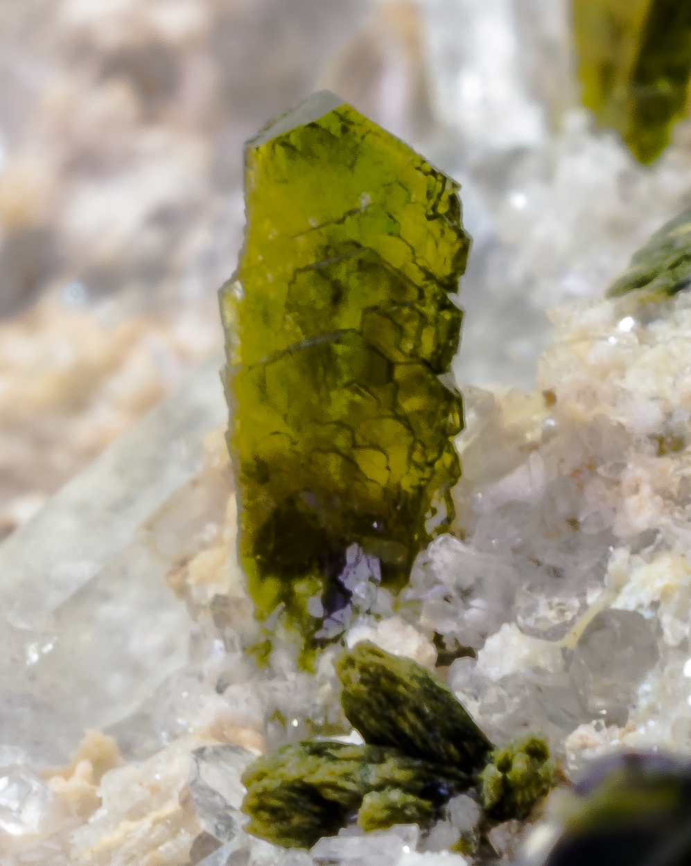 Epidote On Quartz