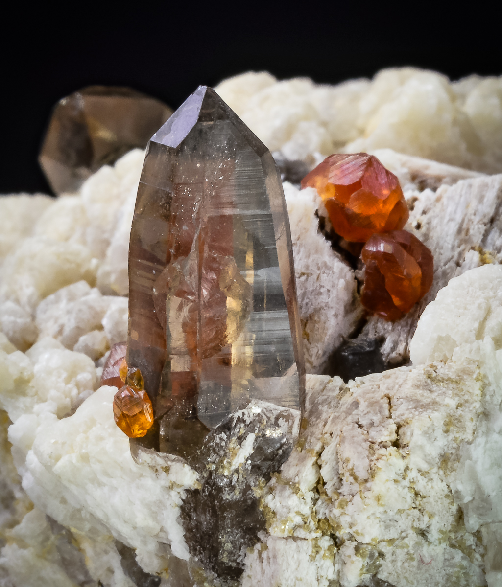 Spessartine Smoky Quartz & Orthoclase