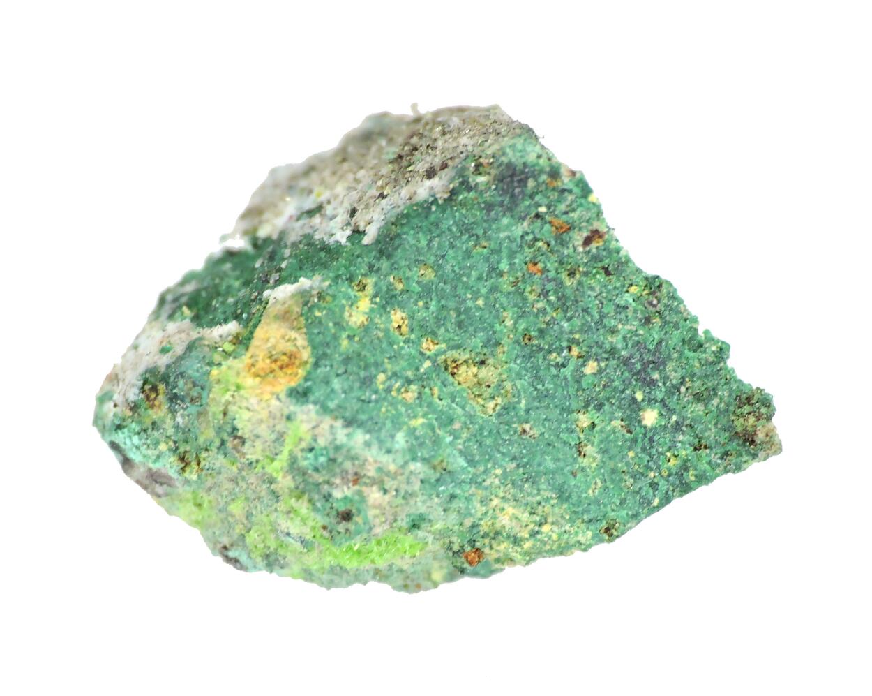 Rutherfordine On Malachite With Cuprosklodowskite