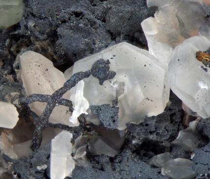 Native Silver & Polybasite With Calcite