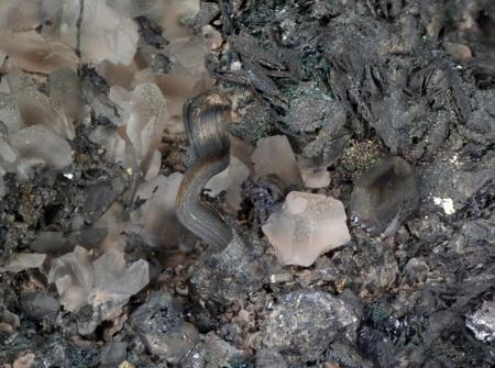 Native Silver & Polybasite With Calcite