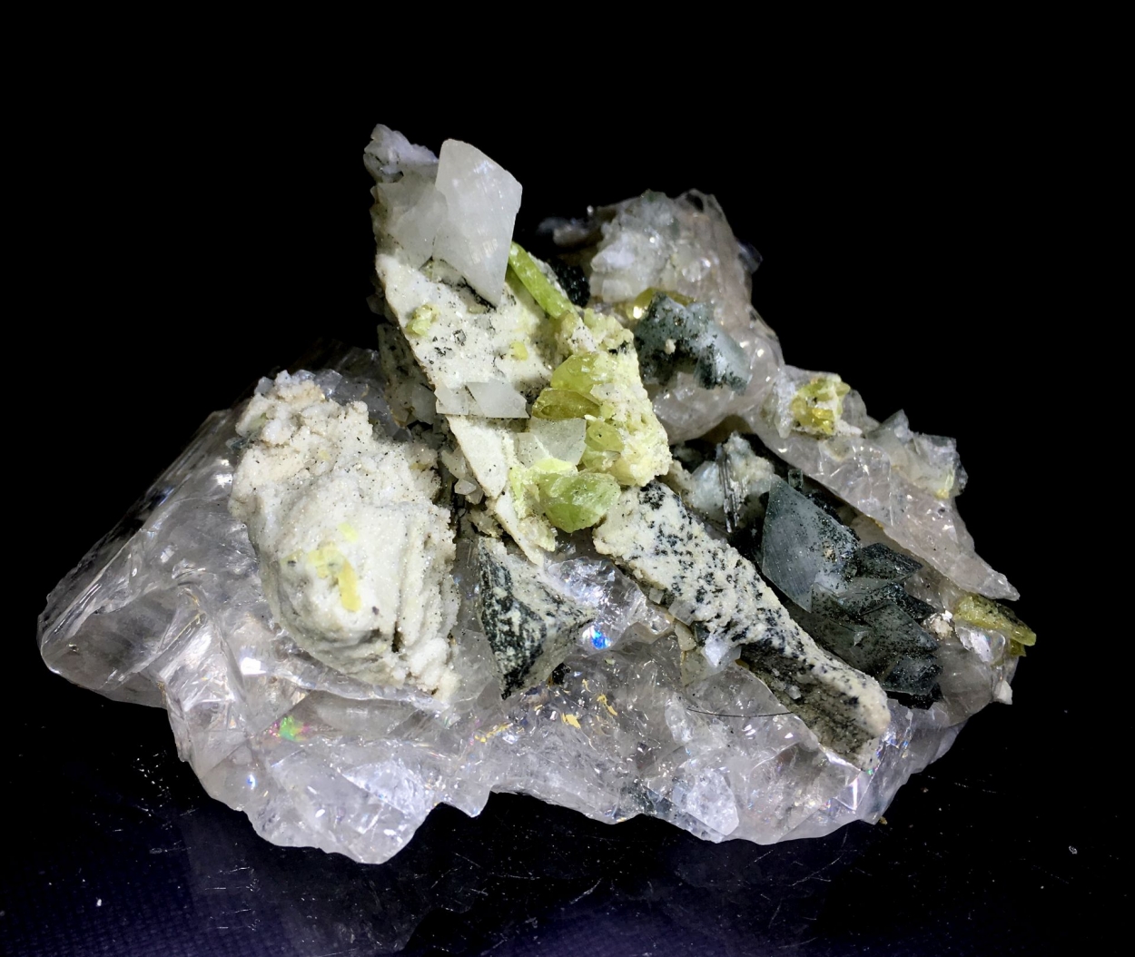 Titanite With Adularia & Calcite