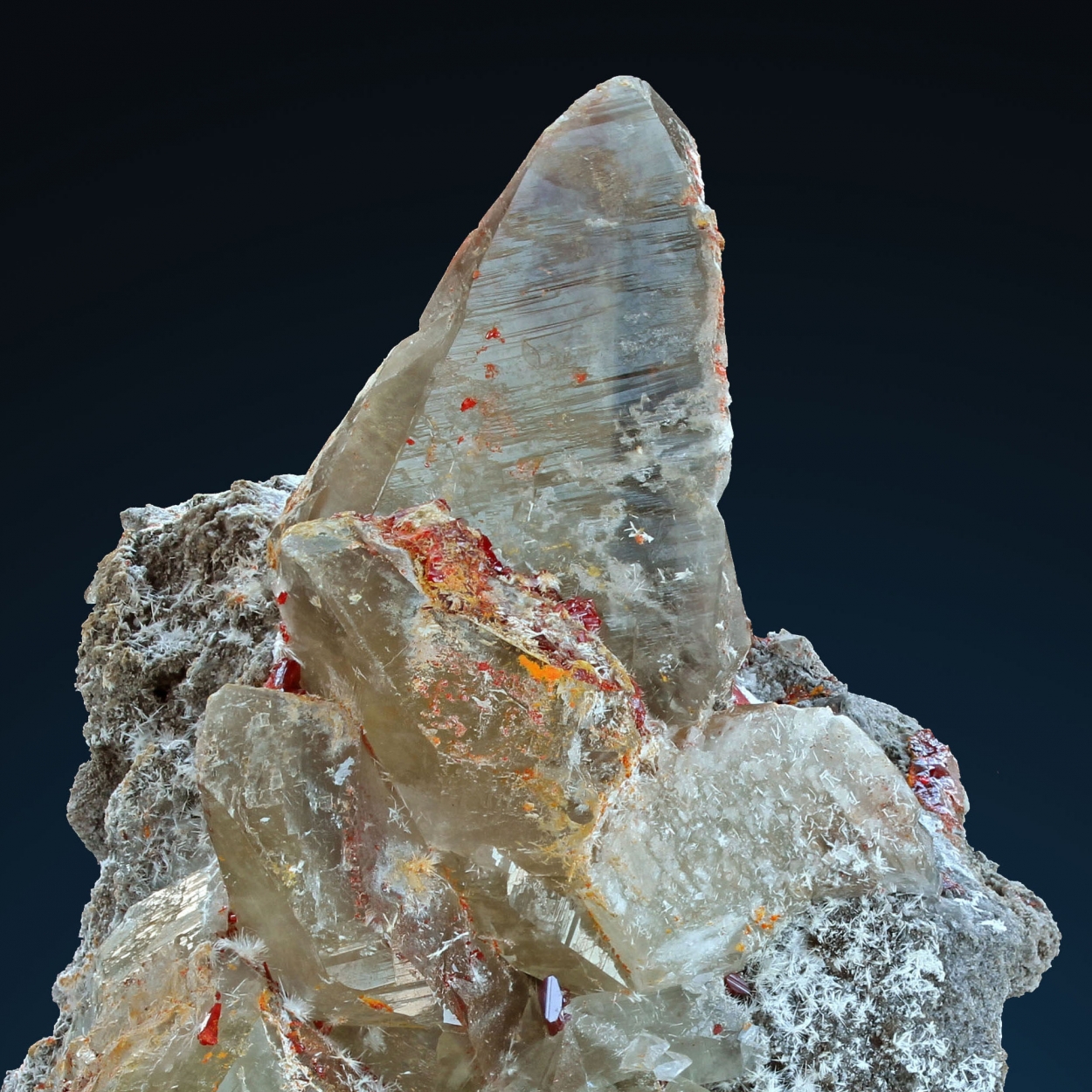 Calcite With Realgar & Picropharmacolite