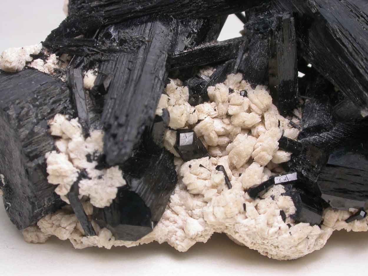 Schorl On Orthoclase