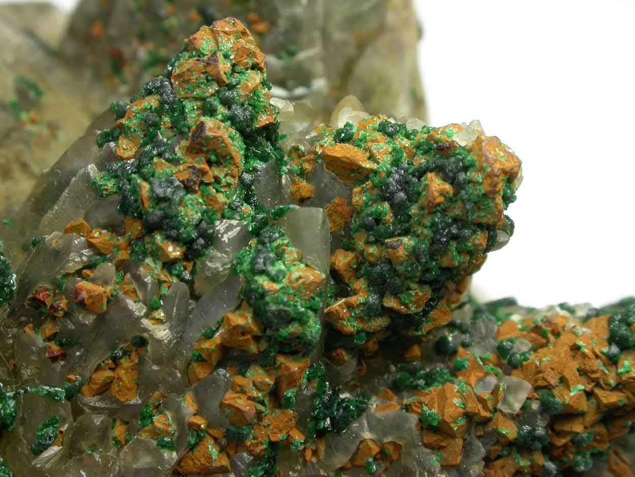 Malachite Calcite & Goethite Psm Chalcopyrite