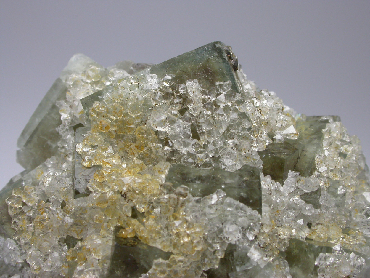 Quartz On Fluorite