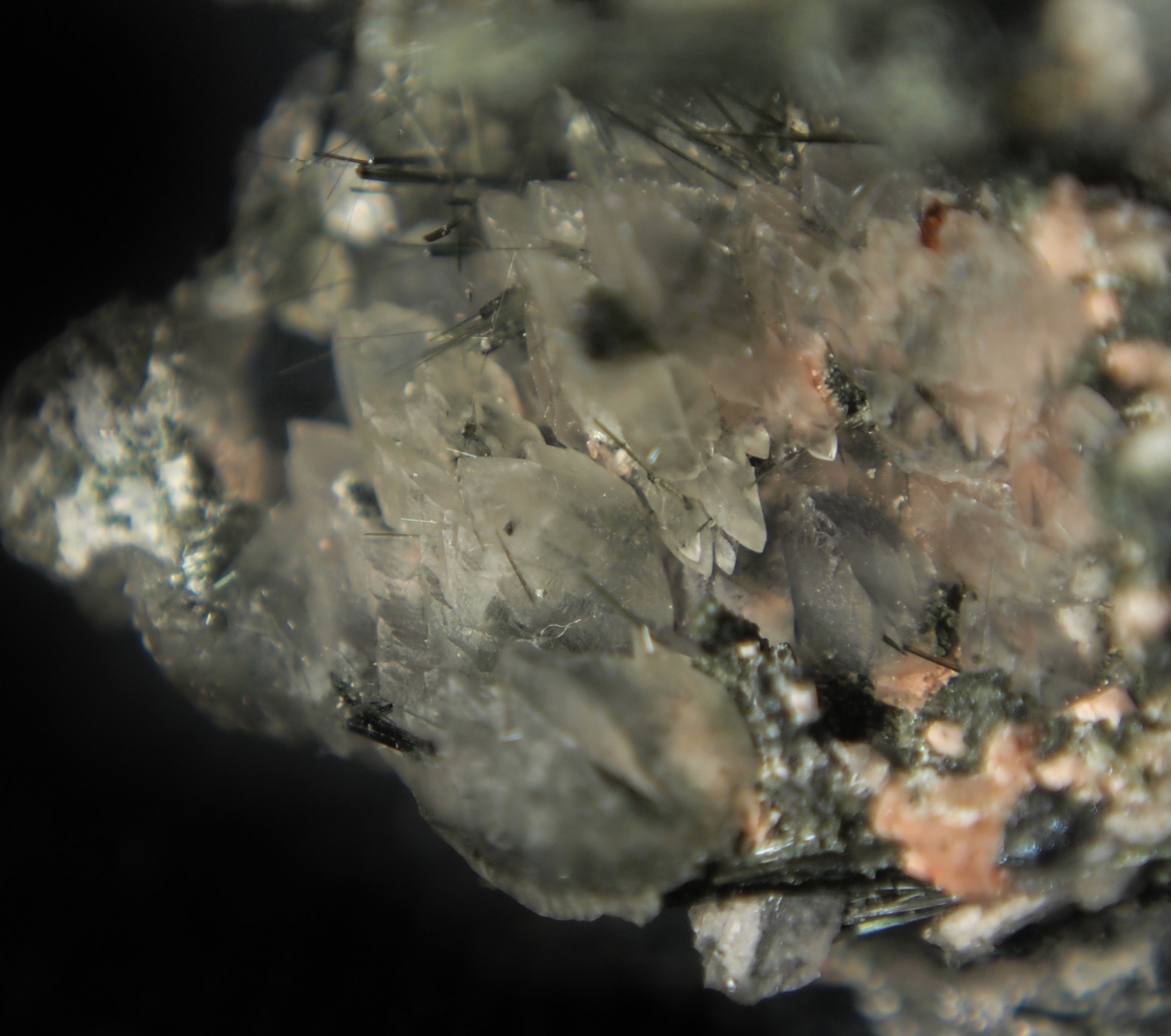 Calcite Ferro-hornblende Pyrite & Ferro-actinolite