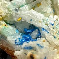 Linarite & Cerussite On Quartz