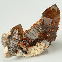 Spessartine With Smoky Quartz