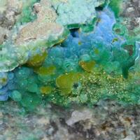 Eulytine Beyerite & Namibite On Chrysocolla