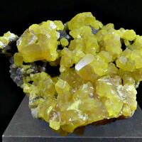 Native Sulphur On Calcite