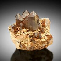 Smoky Quartz On Microcline