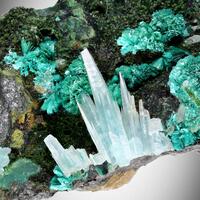 Chalcophyllite With Aragonite