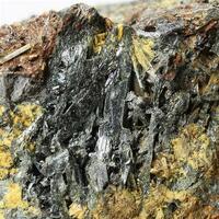 Stibnite With Antimony Ochre & Cinnabar