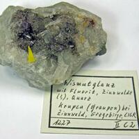 Bismuthinite With Fluorite & Zinnwaldite