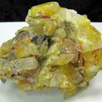 Orpiment In Calcite With Realgar