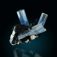 Aquamarine On Schorl