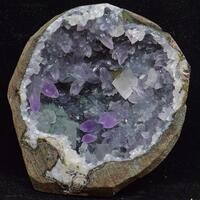 Amethyst On Chalcedony With Calcite