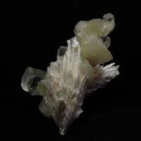 Scolecite With Apophyllite & Stilbite On Chalcedony