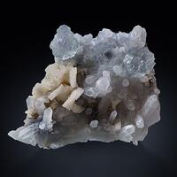 Fluorite & Pyrite Dolomite On Quartz