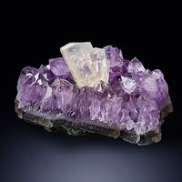 Calcite On Amethyst