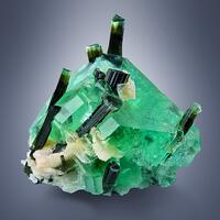 Elbaite On Fluorite