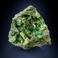 Uvarovite With Chromian Diopside & Chrome-Tremolite