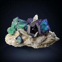 Fluorite & Quartz With Schorl