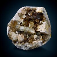 Topaz & Smoky Quartz On Microcline