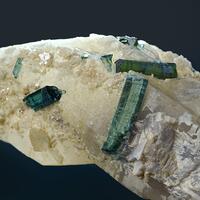 Tourmaline Var Indicolite On Quartz