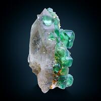 Fluorite On Rock Crystal