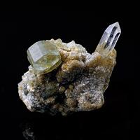 Apatite & Rock Crystal On Gilbertite