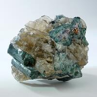 Tourmaline Var Verdelite In Smoky Quartz