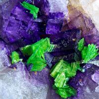 Zeunerite On Fluorite